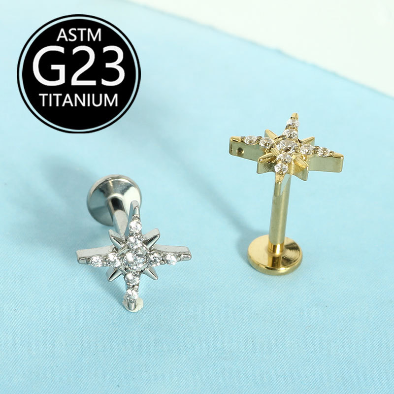 Labret piercing jewelry detail image