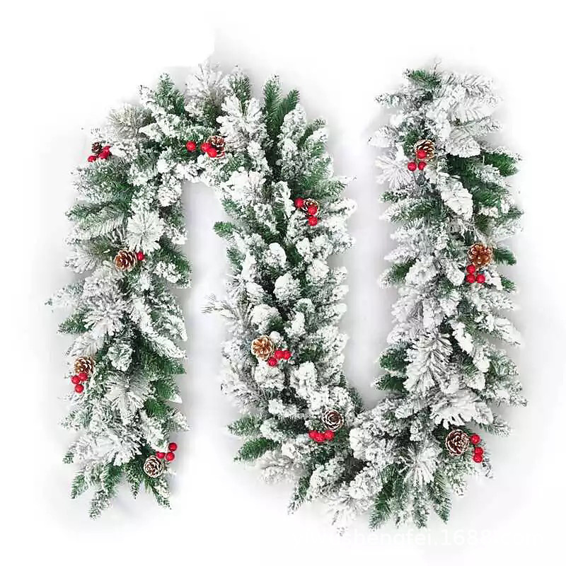 源クロスボーダー熱売新型クリスマス藤条花輪植毛クリスマス藤条花輪クリスマス装飾藤条|undefined