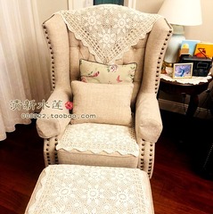 T9J5 wholesale crochet handmade crochet hollow lace cotton thread American pastoral square sofa towel cover cloth off-white