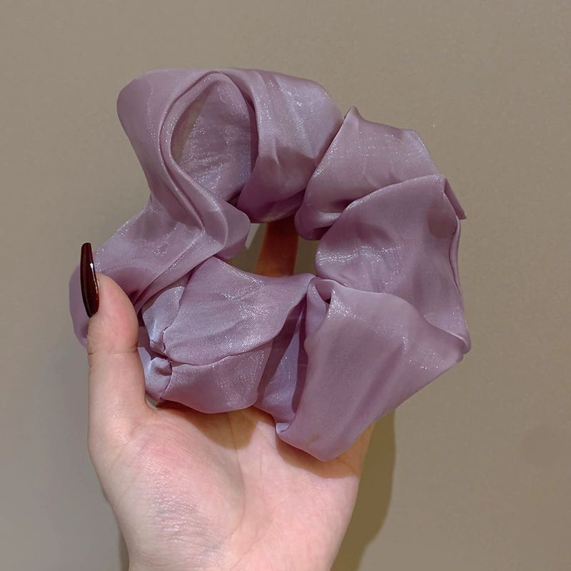 Corbata de pelo de intestino de lunares de crema grande coreana, gomas de goma de cola de caballo suaves para mujer, accesorios para el cabello de bola, accesorios para el cabello, cuerda para la cabeza