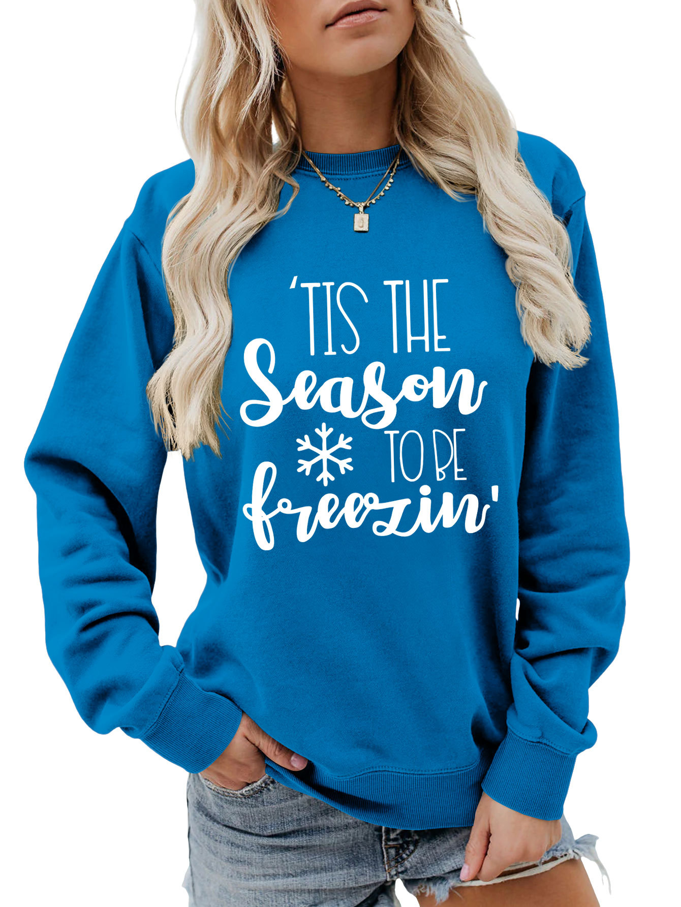 Női pulóver tis the season karácsonyi stílus_voghion.com