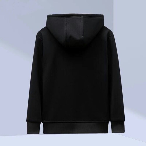 Winter velvet and thick hooded cardigan for men's new trend all-matching warm lamb cashmere coat for men's cotton coat