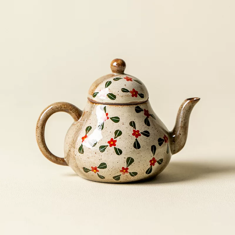 Natural ore, clay, flavored tea, ceramic teapot, tea set, hand painting