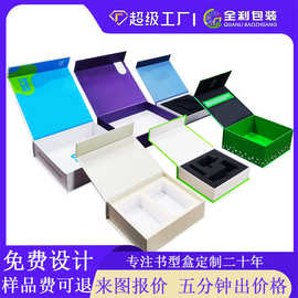 定制正方形书型包装盒灰板纸卡通礼物大号磁吸简易翻盖礼品盒