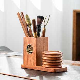Solid Wood tea ceremony six gentlemen tea making tools Ebony rosewood tea spoon pot pen tea set accessories coaster combination set