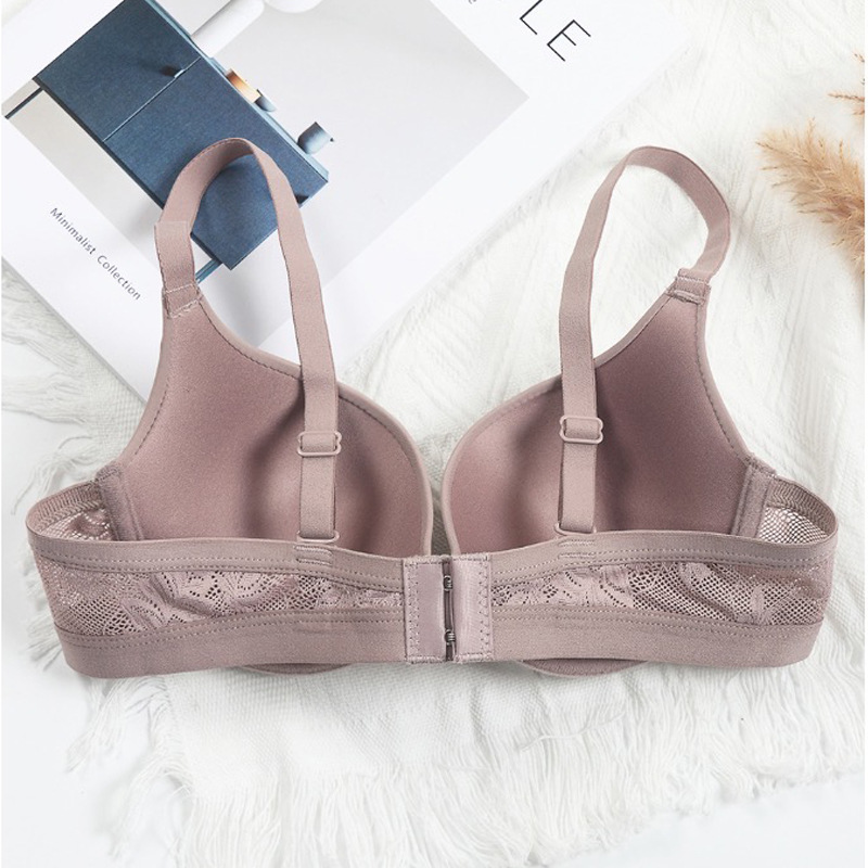 Verano brillante sin marcas sostén de tela de malla de damas respirable soporte profundo V reunido grueso B taza sudeste asiático comercio exterior ropa interior