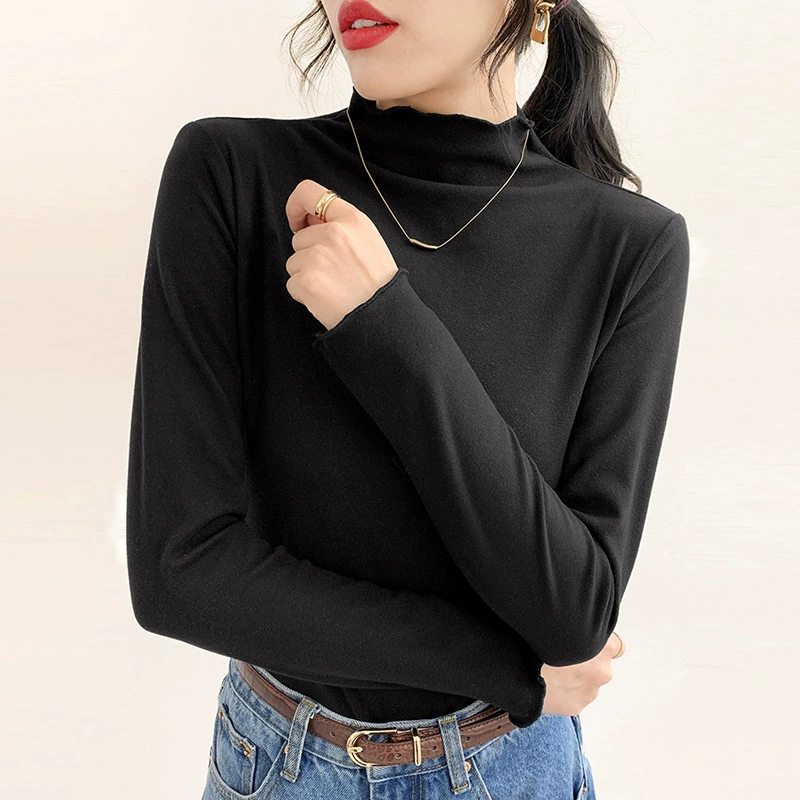 200 кошачий 300 кошачий больших размеров Толстая зимняя бархатная футболка D Женский Теплый Топ с длинным рукавом и круглым воротником