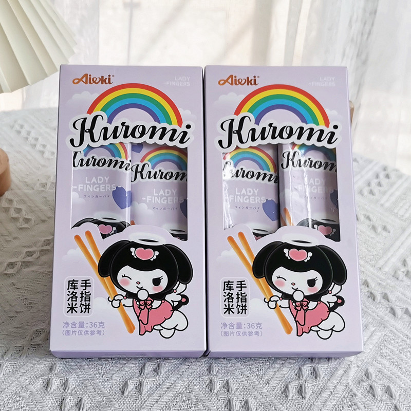 Cartoon Klomi Finger Cookies 36g/2 Pack Snack Crispy Happy Cakes Birthday Wedding Celebration Handout Gift