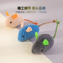 亚马逊新款小猫宠物猫玩具彩色毛绒老鼠猫咪互动幼猫玩具厂家现发