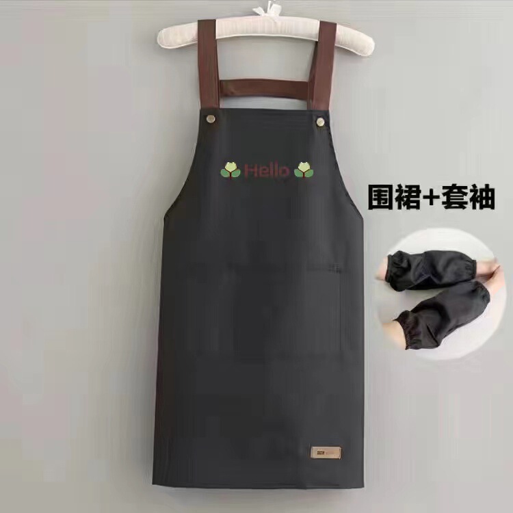 エプロン家庭用キッチン防水防油作業服ロゴ印字カスタム女性夏の薄い飲食物が腰を囲んでいる|undefined