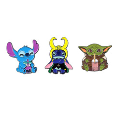 動漫藍色星球寶貝胸針徽章服裝背包飾品配飾別針跨境外貿熱銷合金