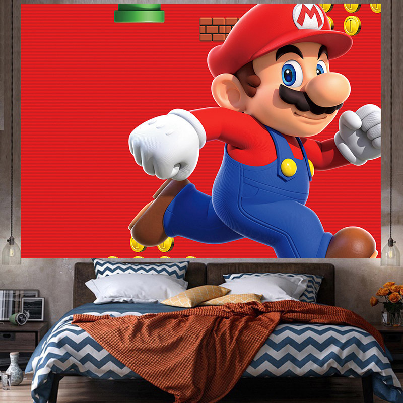 Game Super Mario cartoon background cloth Kuba Devil hanging cloth Nintendo peripheral wall cloth room tapestry