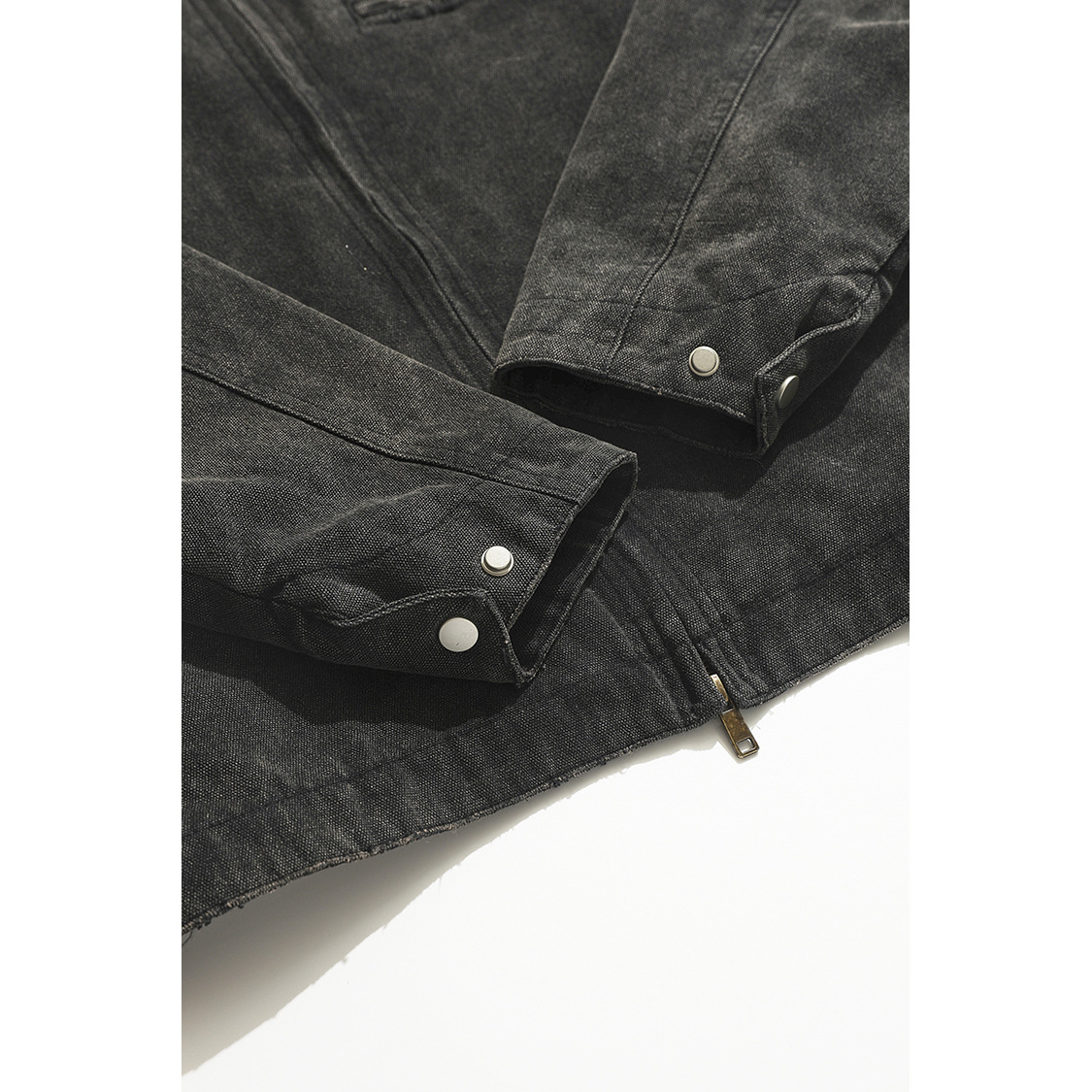 BroallyBR chaqueta de Detroit de solapa vieja lavada retro americana para hombres y mujeres chaqueta de herramientas suelta W01 de moda