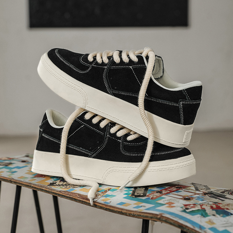 2022冬季新款男女磨砂滑板德訓百搭運動休閒潮鞋ins板鞋男鞋潮