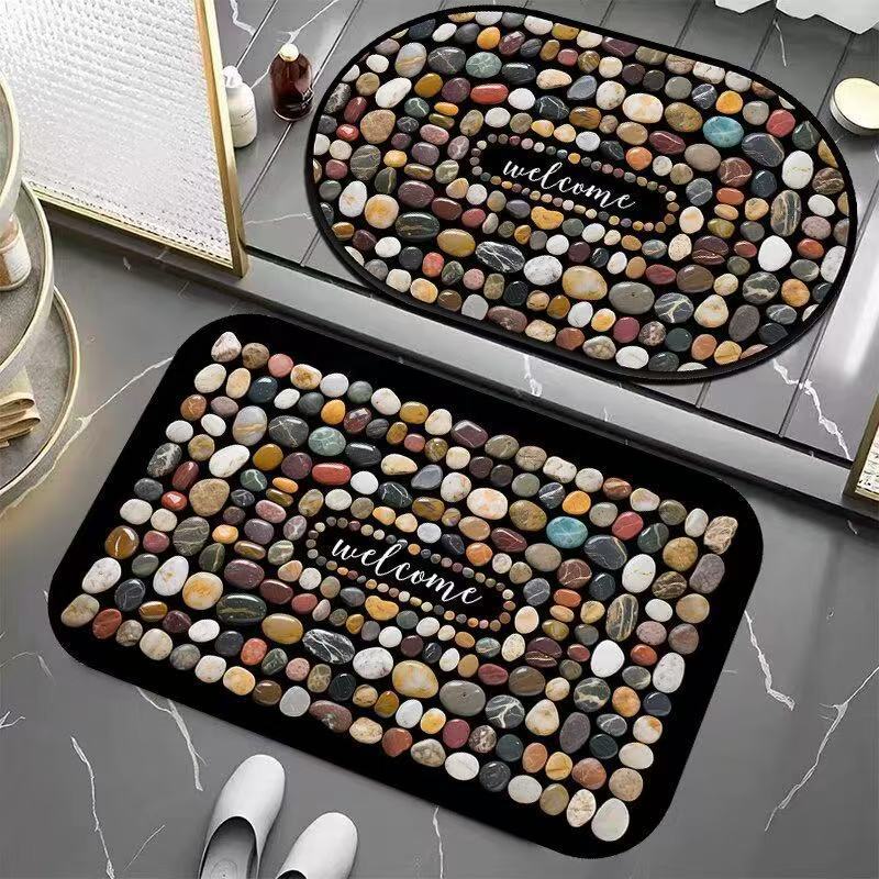 Piso de baño de guijarros transfronterizos esterilla de absorción de barro de algas esterilla de suelo antideslizante esterilla de suelo de baño esterilla de suelo antideslizante