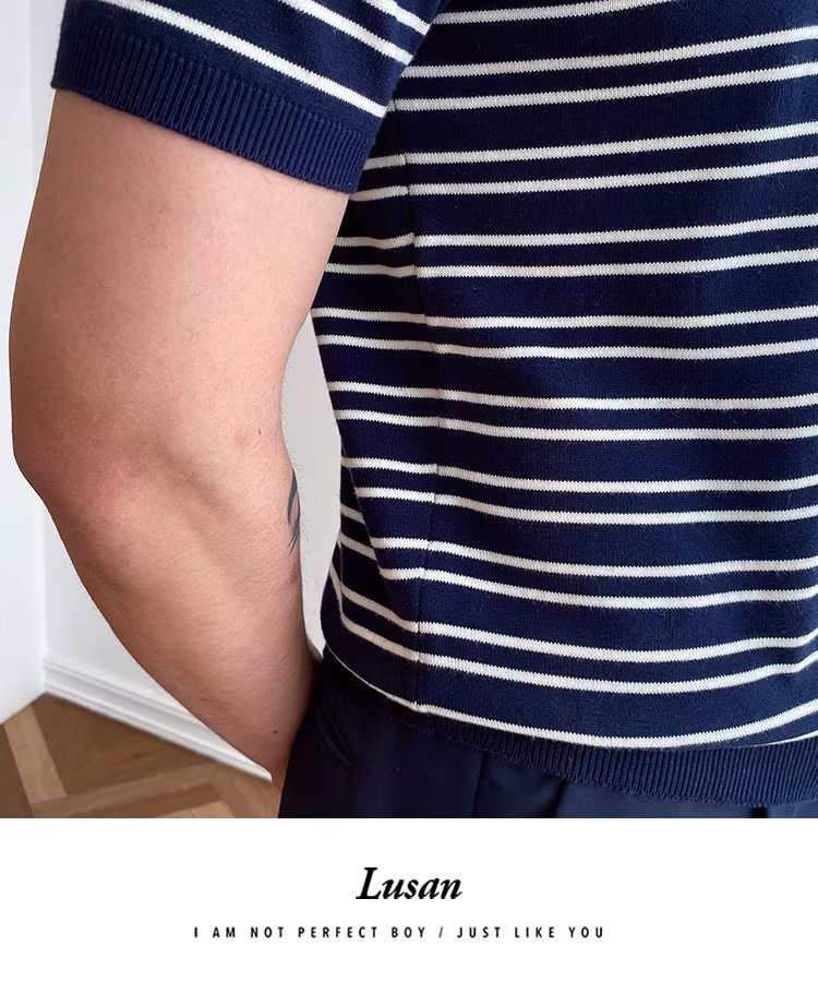 245g Weight Short Sleeve Sleeve Length Regular Sleeve Sleeve Type Polyester Fabric Type Regular Top Length Casual Occasion Turndown Neckline Slim Fit Type Stripe Pattern Summer, Spring Season Men's Gender Classic Style Style 3XL, M Size Wholesale Men's Polyester Classic Style Stripe Short Sleeve Men's T-shirt 34