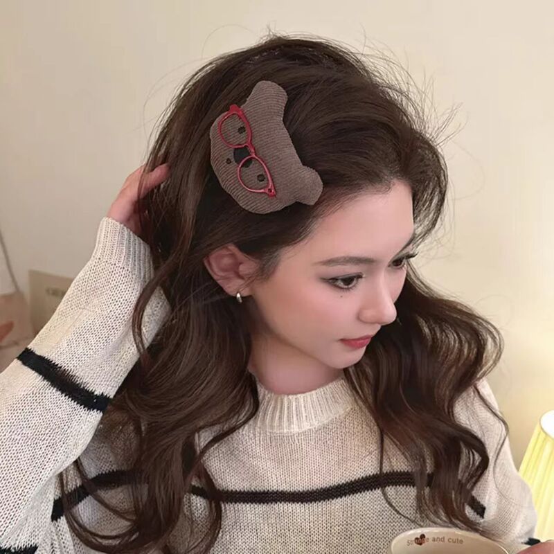 可爱布偶小熊发夹女2025新款气质高级感侧边刘海碎发夹子头饰发卡|undefined