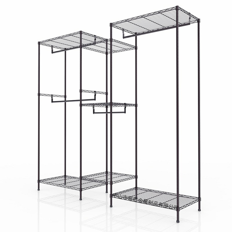 Chuanjing ropa abierta de almacenamiento en rack marco de acero completo estructura engrosada diámetro hogar dormitorio simple armario de almacenamiento en rack