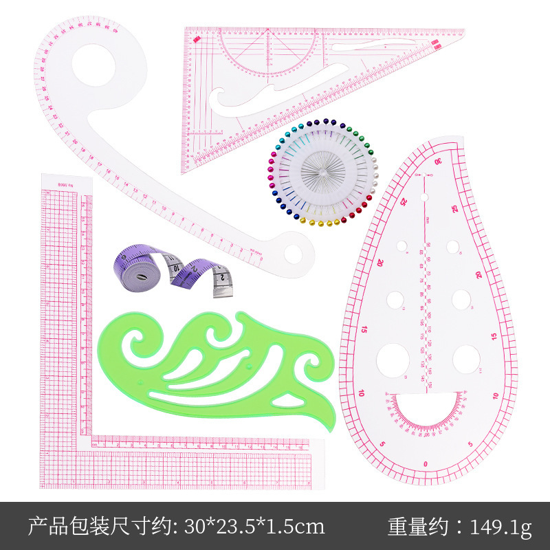Diseño de ropa Regla de fabricación de patrones Regla de patrones Regla de patchwork Regla de corte Regla de corte Regla de arco Regla suave Regla de coser