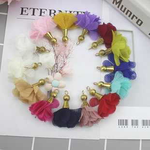 DIY Jewelry Accessories New Alloy Hat Silks and Satins Cloth Earrings Accessories Chiffon Jewelry Pendant