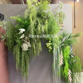 2026新款绿植店招设计灵动森系造景叶材装饰花艺布置假花婚庆批发