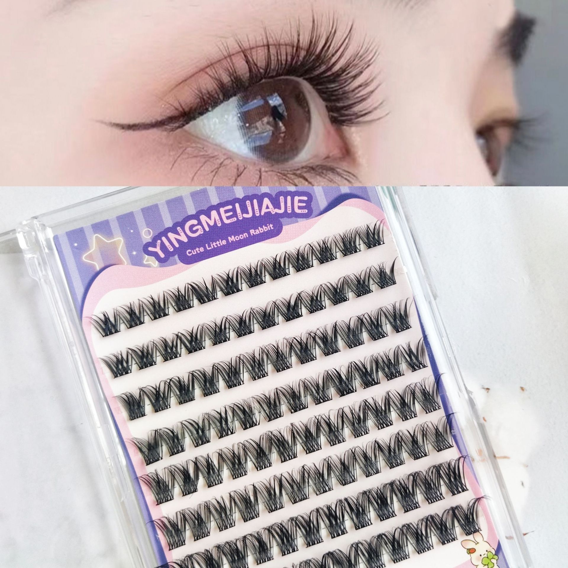 Las pestañas falsas transfronterizas sin pegamento en Europa y los Estados Unidos, las nuevas pestañas falsas hechas a mano, las pestañas seccionales sin pegamento, las pestañas falsas