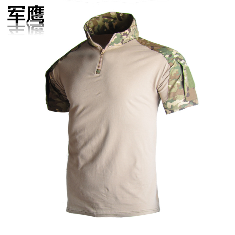 2024 Cross-border Supply G2 Tactical Camouflage Military Fan Frog Clothing Short-sleeved Tactical Cotton Men's Training Wear-resistant Scratch-resistant T-shirt