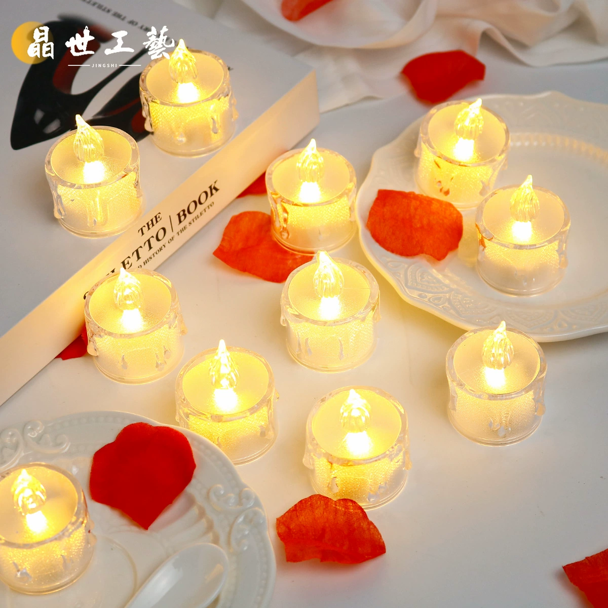 LED Mini Electronic Candle Light, Transparent Shell, Multiple Sizes & Set Options
