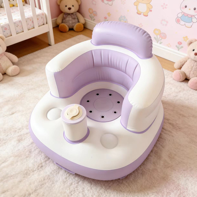 Silla inflable eléctrica para bebés 2026 en stock, asiento de aprendizaje para bebés, cojín para practicar sentarse, taburete de baño, sofá anticaída