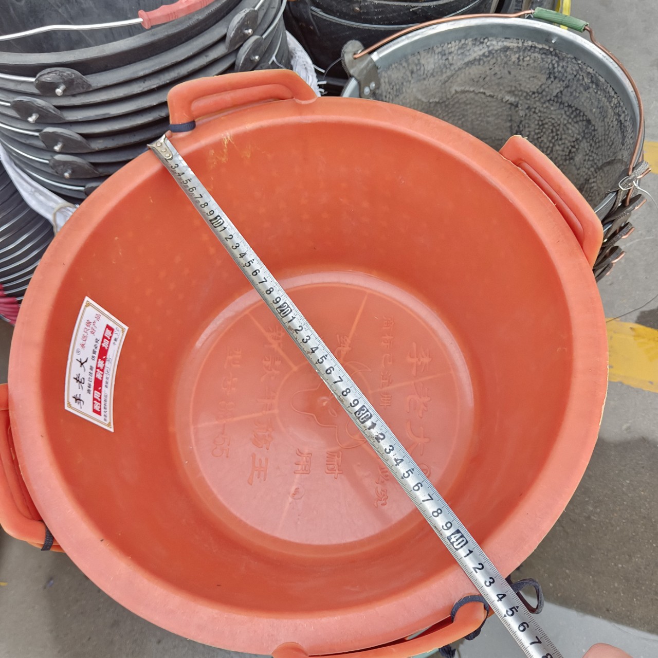 工地用建筑水泥盆加厚加大加深牛津8855黄灰盆