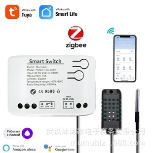 Graffiti Zigbee 1-way intelligent switch with temperature and humidity sensor Tuya passive dry contact temperature relay