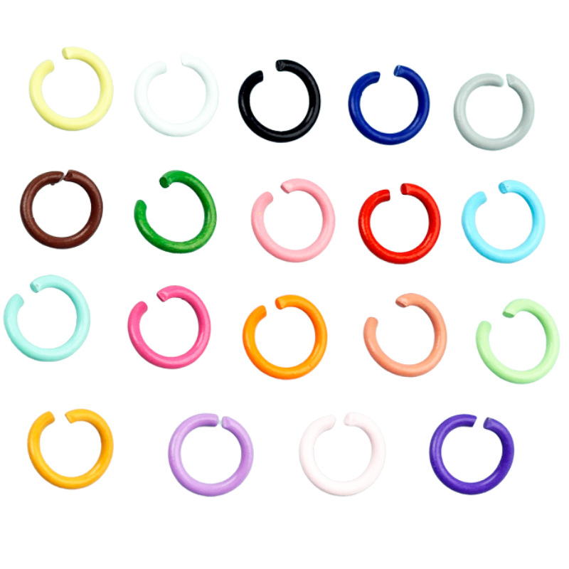 Pintura de color abierto anillo de conexión de hierro pulsera collar material hecho a mano DIY accesorios de la joyería