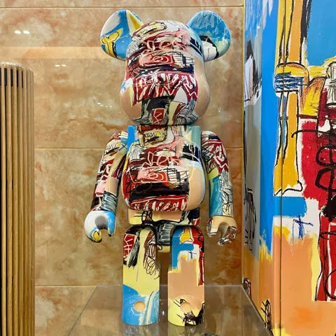 Bearbrick Violent Bear 1000%Plating Tide Playing Bear Hand -Office Toys Home Locker Ladder Van Gogh Qianqiu