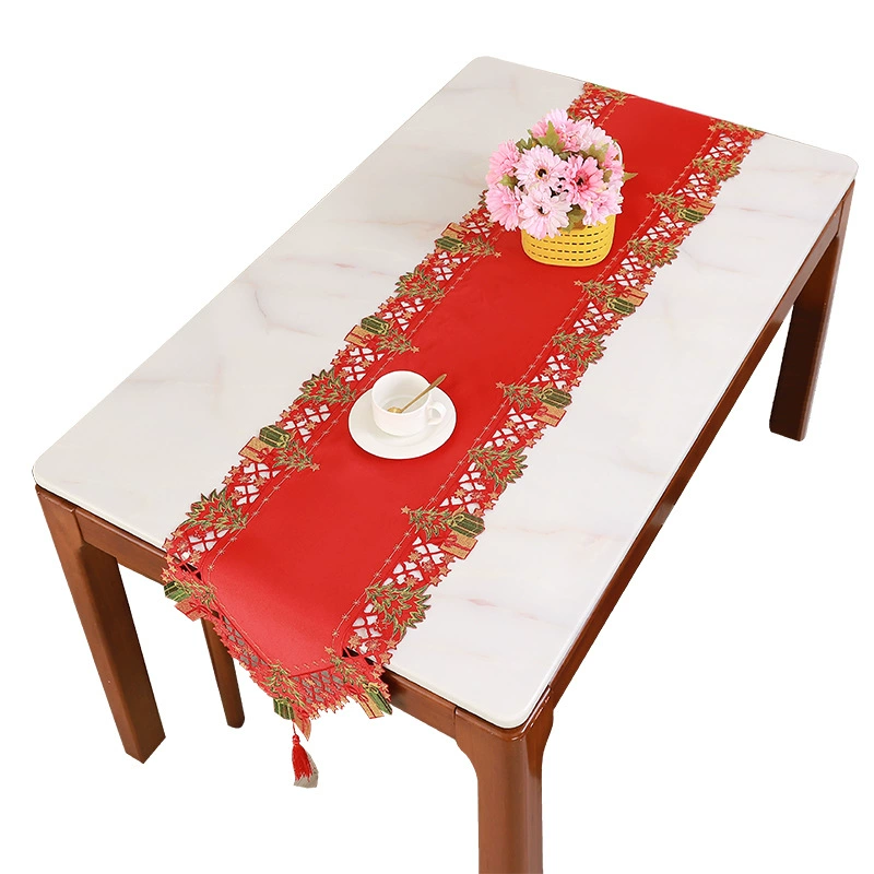 Рождественский красный флажок для стола, простая ветреная свадебная сервировка, лёгкая роскошь, рождественская ёлка, чайная сервировка, длинный