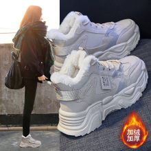 加绒高帮老爹鞋女2025冬季新款韩版保暖运动鞋学生ins棉鞋K819-5