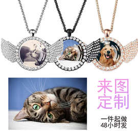 定制猫狗宠物图片项链 个性化家人朋友礼物纪念品 一件代发