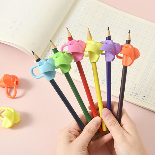 Kindergarten beginners' practice writing silicone three-finger pen holder for primary school students three-finger grip pen corrector anti-myopia factory wholesale
