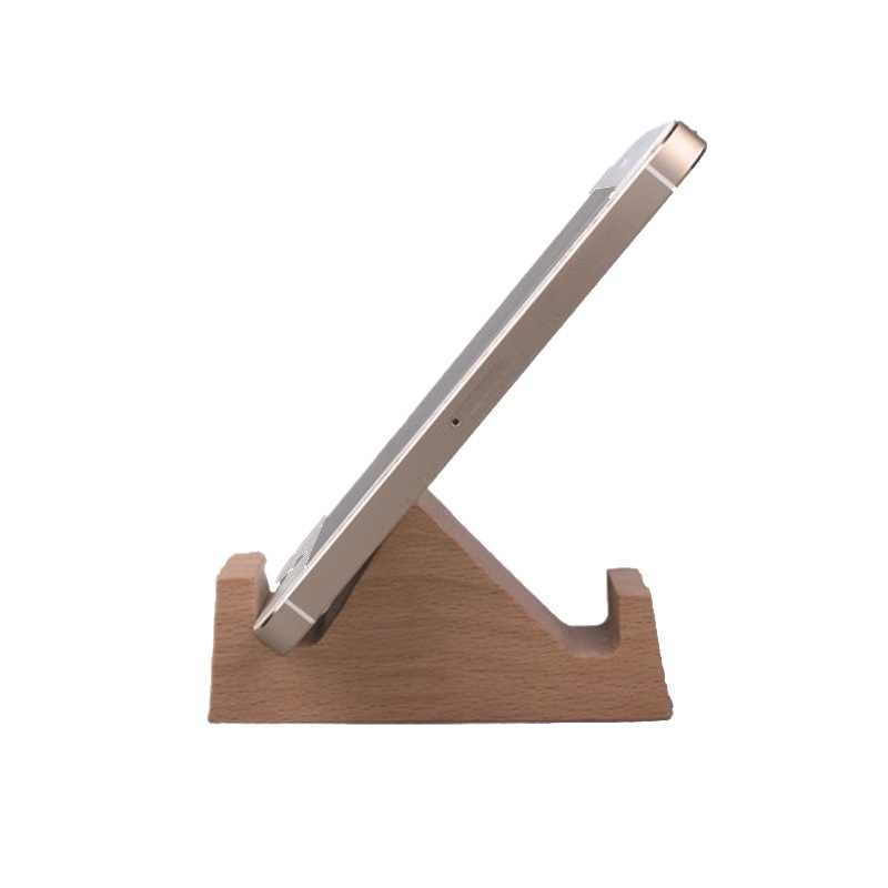 Titular de teléfono móvil creativo de madera de paisaje Haya registro perezoso titular de teléfono móvil de madera maciza marco de madera titular base de fábrica