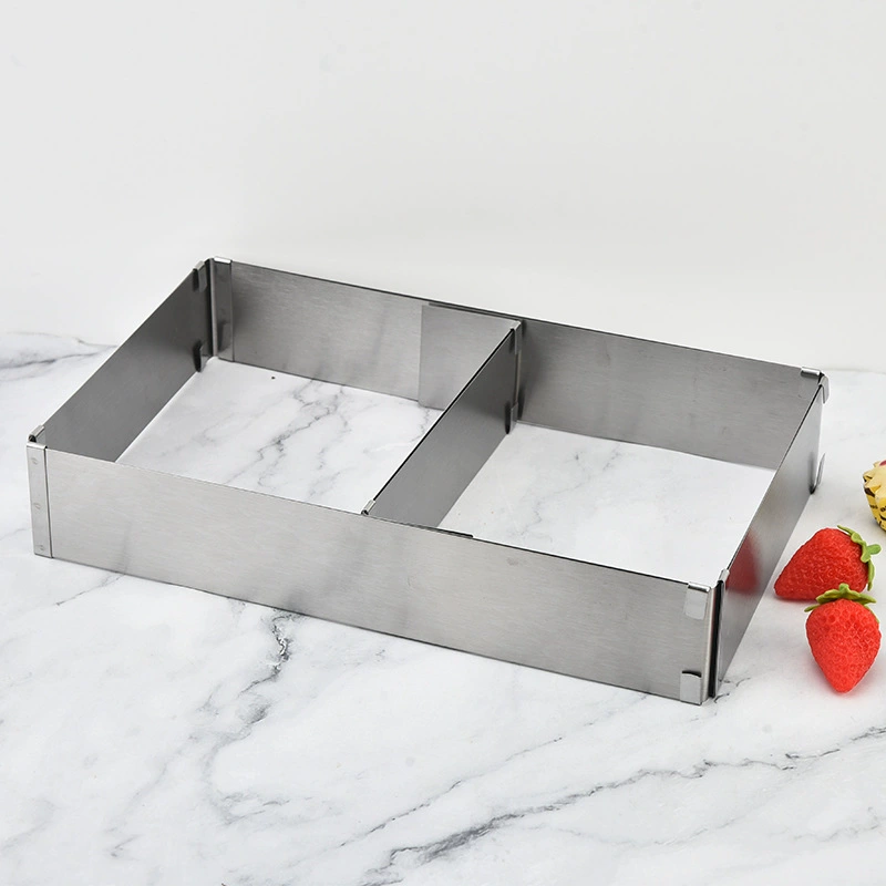 Оптовая Продажа с фабрики из нержавеющей стали мусс кольцо прямоугольное регулируемое выдвижное печенье Форма для торта кухонные инструменты для выпечки