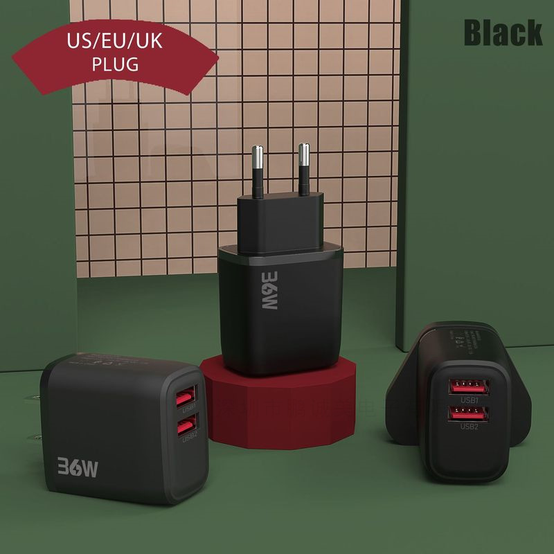 双USB接口手机36W充电器5V2A欧美英规小家电适配器2USB接口充电头 2
