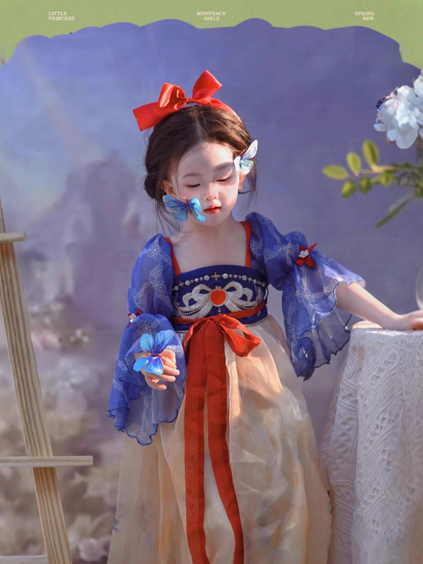 女童汉服2025春夏新款 白雪公主改良汉服裙表演连衣裙周岁古风裙|undefined