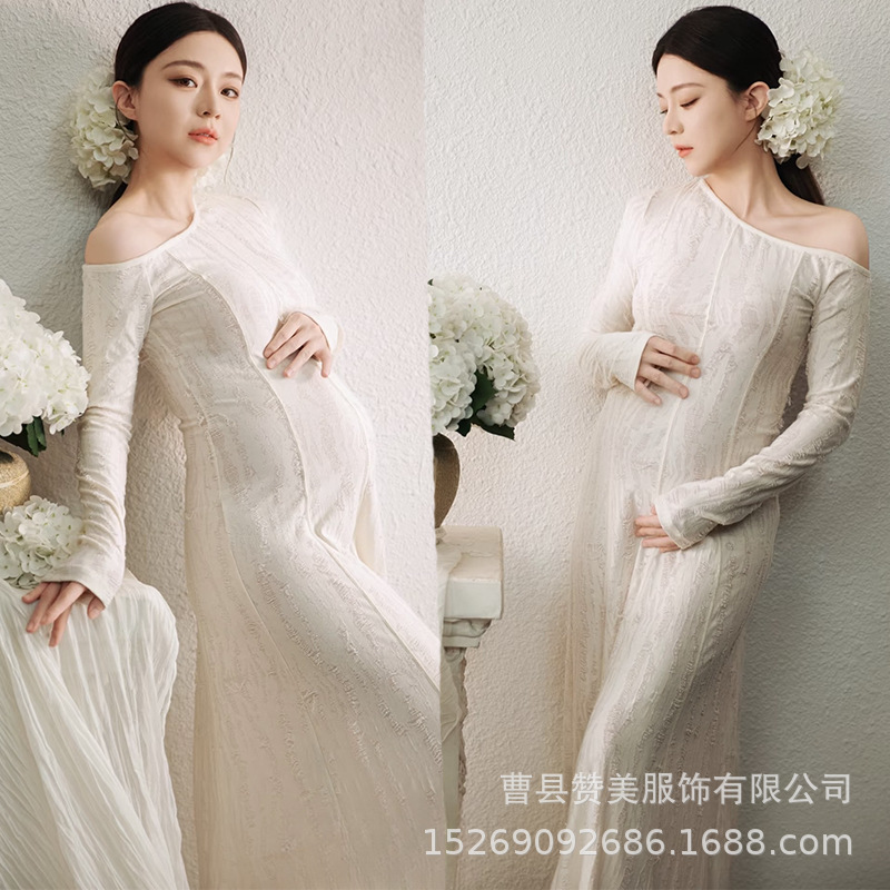 影楼の新型の早春の小清新な妊婦は服を撮影します。