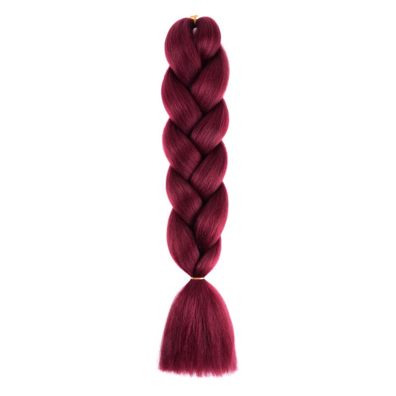 Peluca africana Trenza de fibra química monocromática Trenza grande de seda de alta temperatura Trenza sucia Peluca jumbo braid Trenza femenina