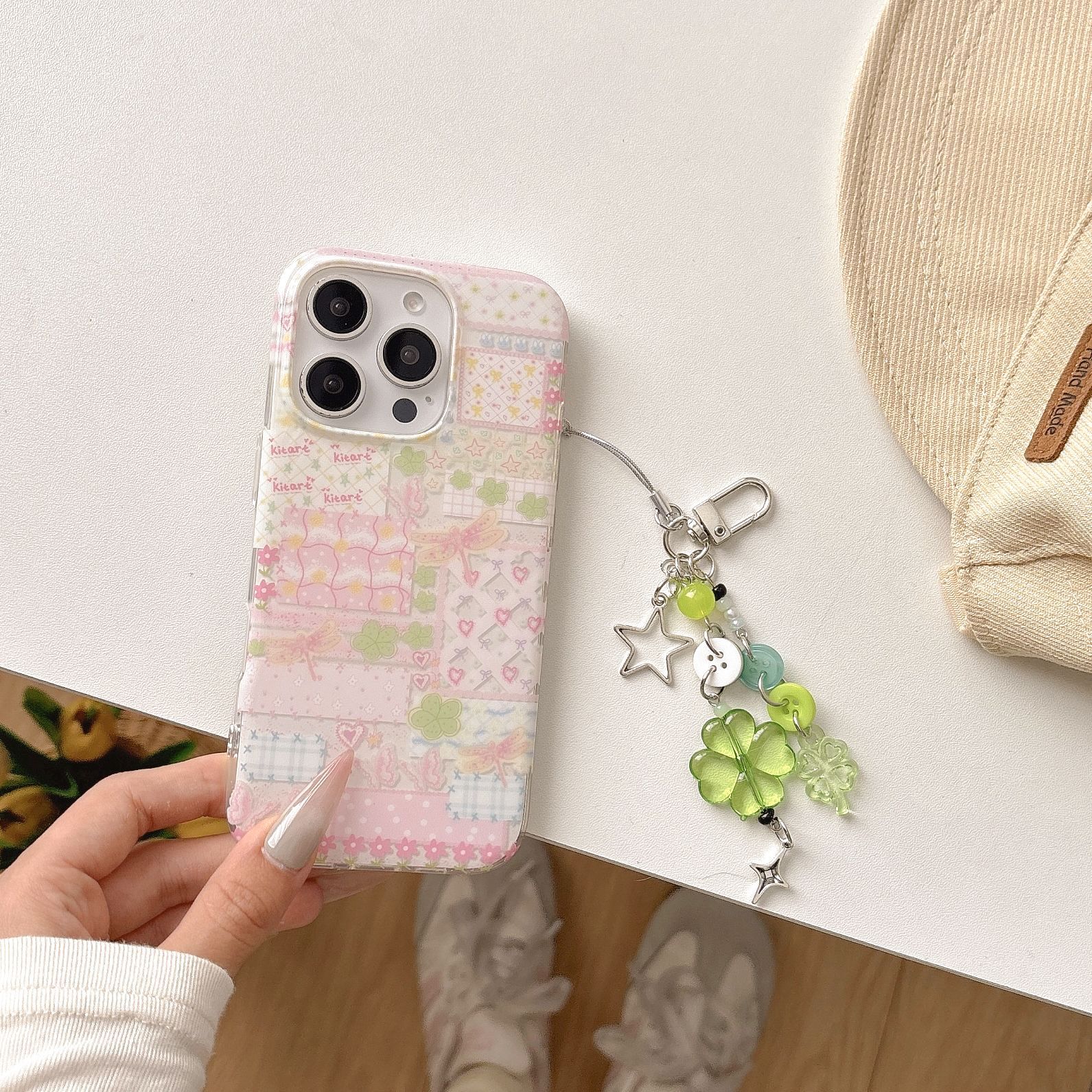 Summer girl empalme flor mariposa para Apple 16ProMax funda para teléfono móvil 15/14 colgante 15Pro femenino 13