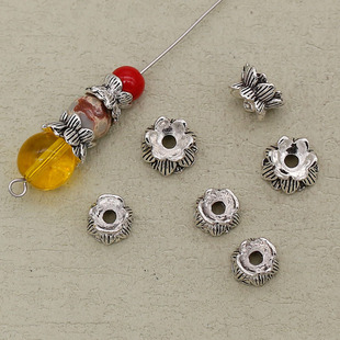 Ancient style lotus base base spacer beads 8/10mm bracelet necklace alloy braided rope loose beads diy jewelry handmade accessories