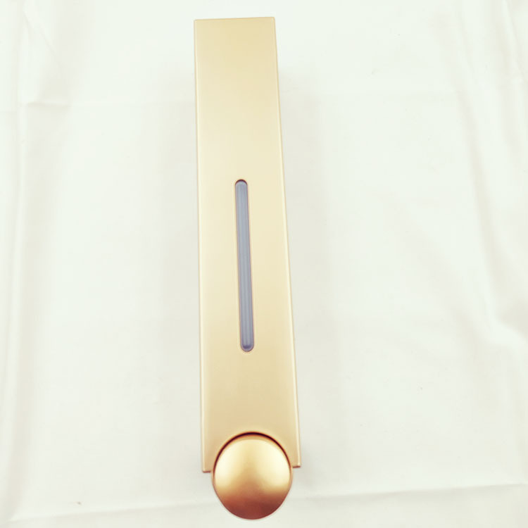 パンチングホテルのホテルは手動で石鹸の液体器の単三頭の壁掛け式の手洗いの液体の瓶を押してシャワーの露を洗います。|undefined