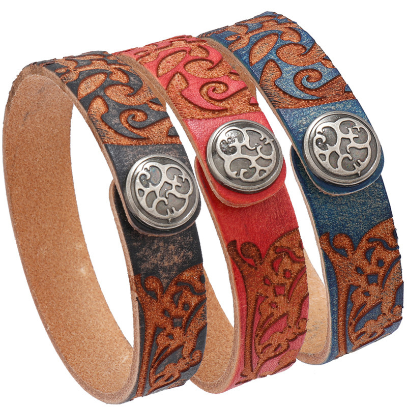 European and American New Jewelry Simple Artistic Retro Cowhide Bracelet Cross-border Hot DIY Engraving Bracelet for Men and Women European and American New Jewelry Simple Artistic Retro Cowhide Bracelet Cross-border Hot DIY Engraving Bracelet for Men and Women