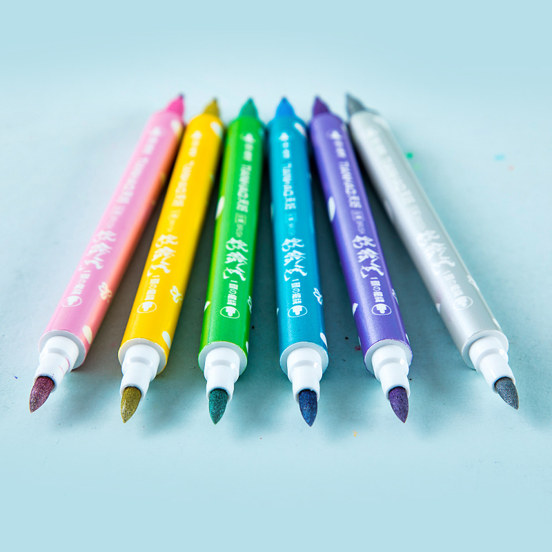 Papelería creativa TD23 de doble cabeza pintura pluma estudiante DIY diario clave marca marcador estudiante escuela suministros