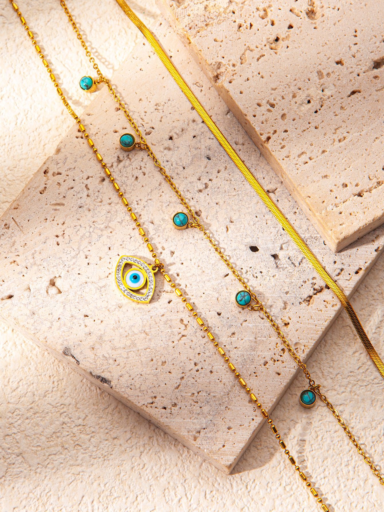 13g Weight 0.03µm Gold Plating Thickness Electroplated Gold Plating Process 18K Real Gold Plated Plating Material 201 Stainless Steel Pendant Material Zircon Inlay Material Layered Necklaces, Necklace Classification 201 Stainless Steel Chain Material cable chain Chain Type 1 Set Quantity Holiday, Daily Occasion 201 Stainless Steel Material Star Pattern Women's Gender Simple Style Style Plating Craft Wholesale Jewelry Simple Style Star Titanium Steel Plating Layered Necklaces Cable Chain 15