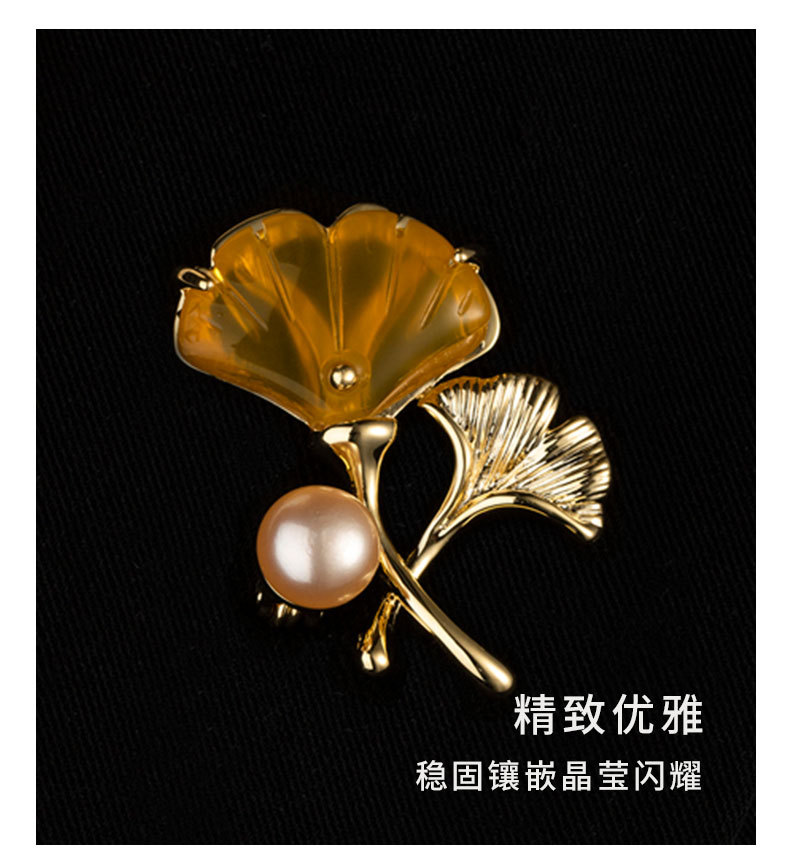 文艺复古银杏叶胸针时尚百搭森系树叶胸花小众新品爆款